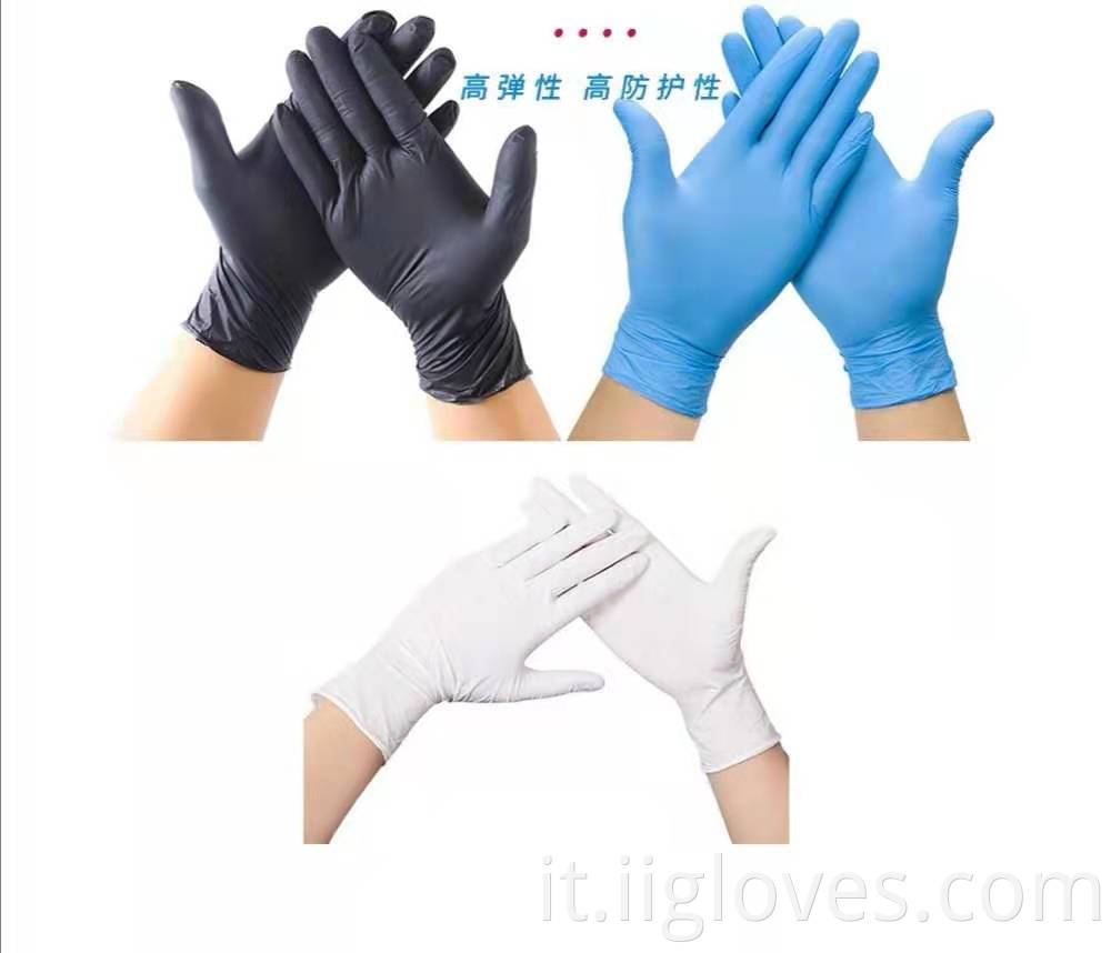 Guanti nitrile in gomma in gomma sintetica a basso contenuto di polvere nera in polvere nera in lattice in latex work sicurezza touchntuff lab guanti